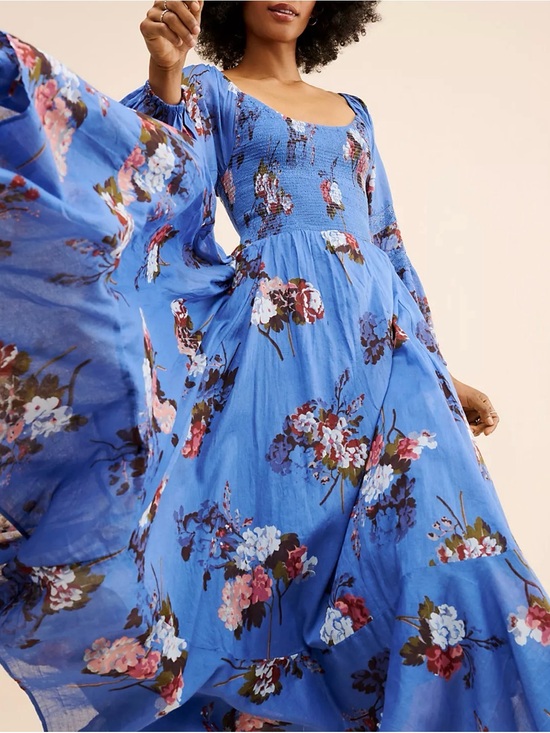 Free People Dresses & Skirts - Free People Morning Glory Smocked Maxi Dress L